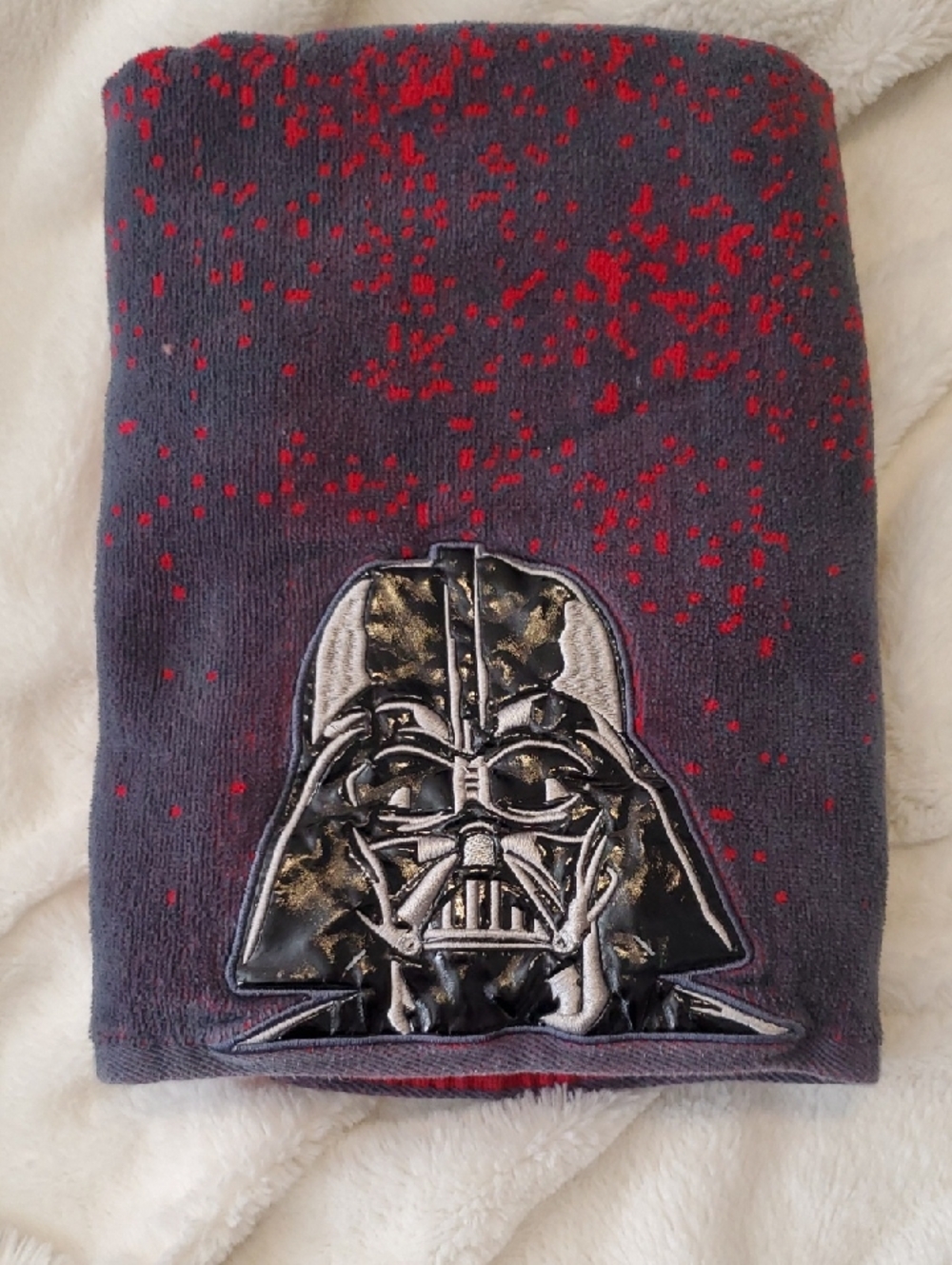 2 Darth Vader Towels Hat in Charcoal with Red Speckle